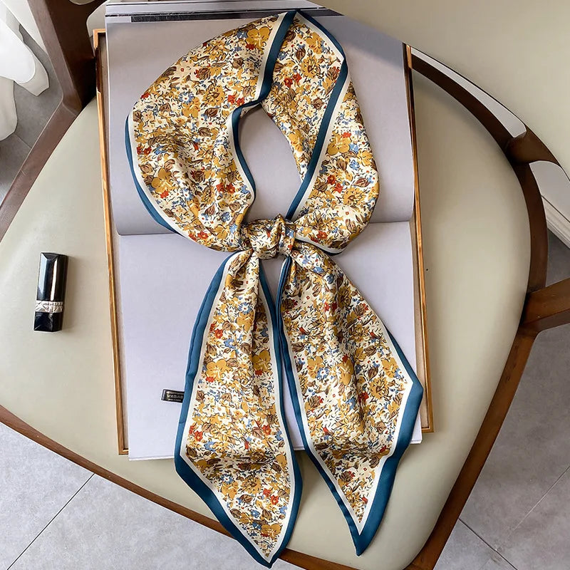 Wildflower Print Silk-Feel Scarf