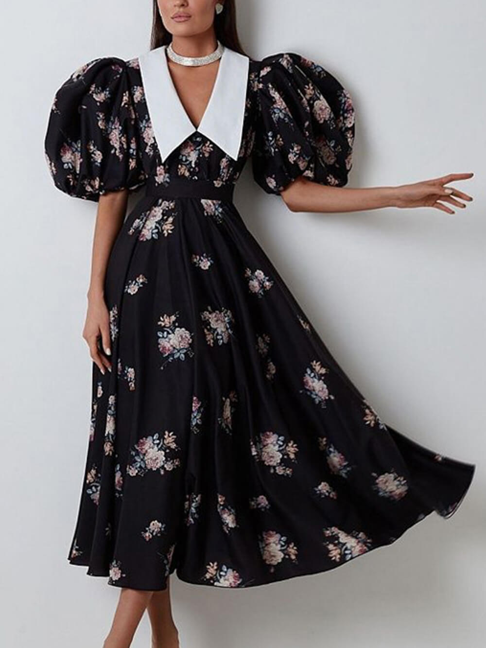 Doll Collar Midi Dress