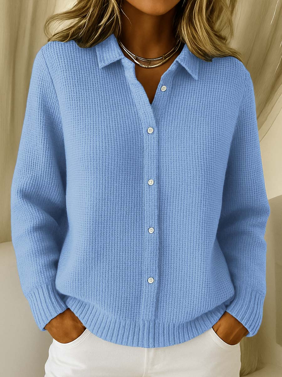 Ribbed Button-Down Cardigan