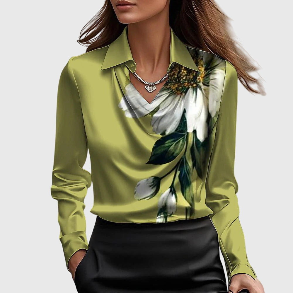Cowl Neck Satin Blouse