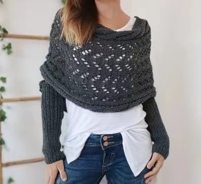 Zenina | Double sleeves shawl scarf