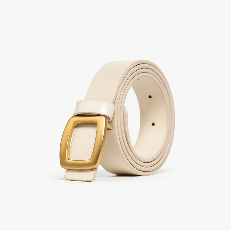 Square Buckle Leather Belt
