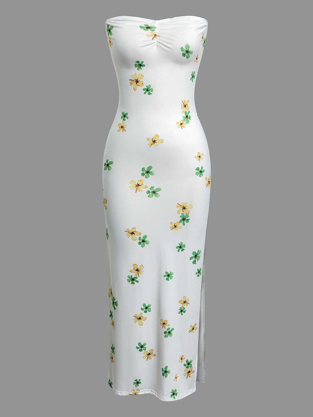 Ruched Strapless Maxi Dress