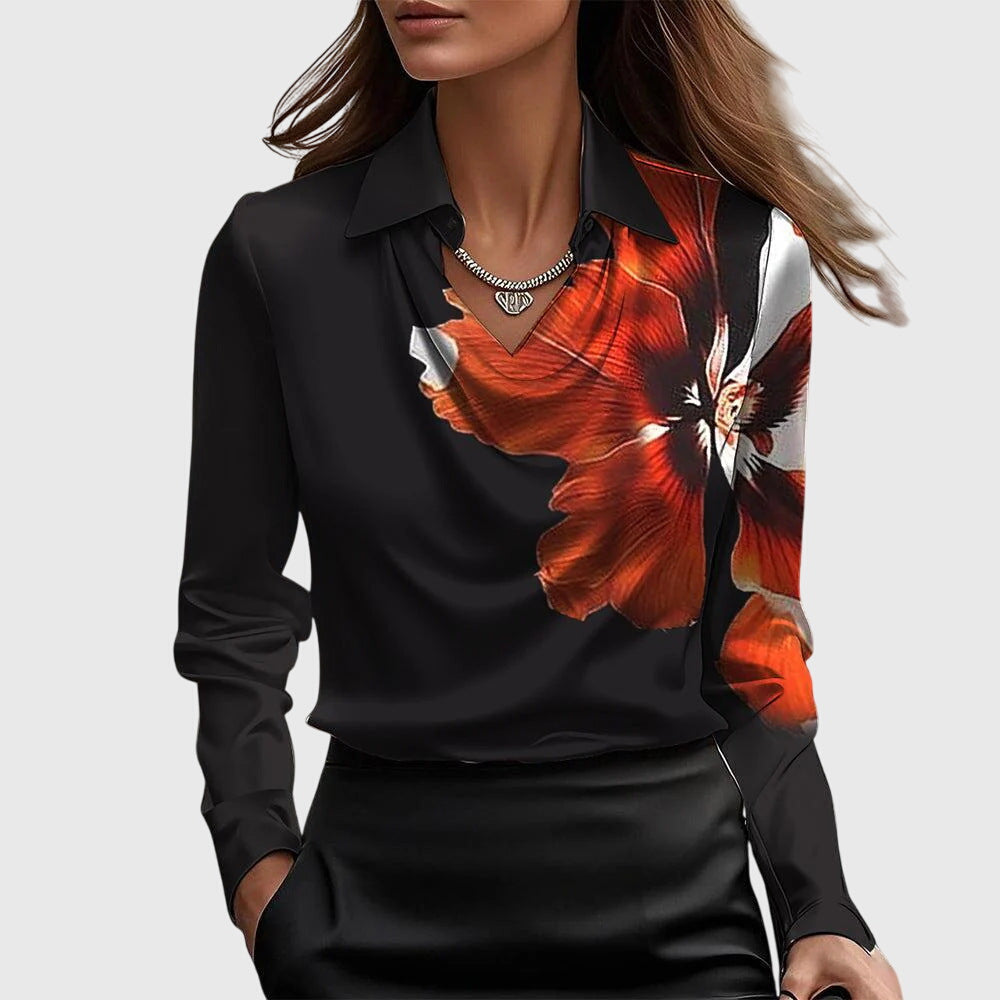 Cowl Neck Satin Blouse