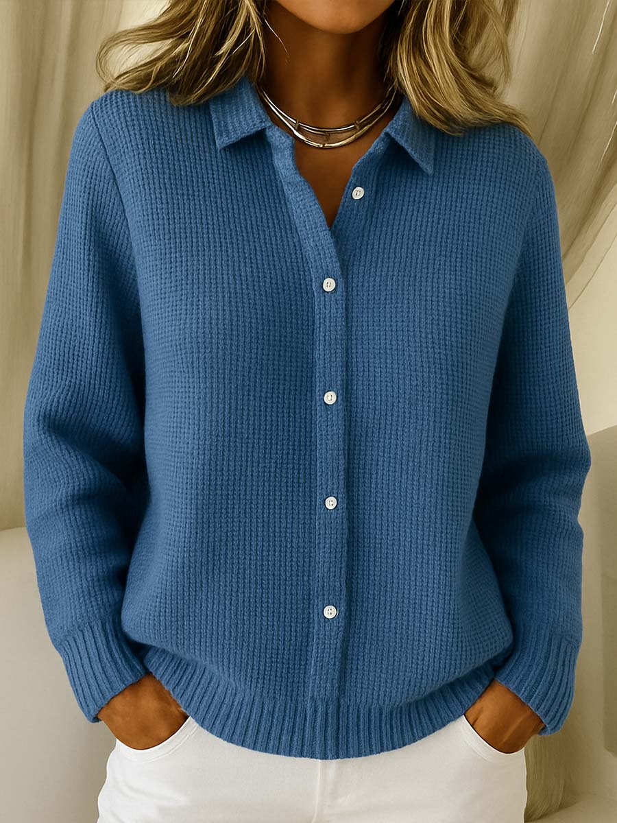 Ribbed Button-Down Cardigan