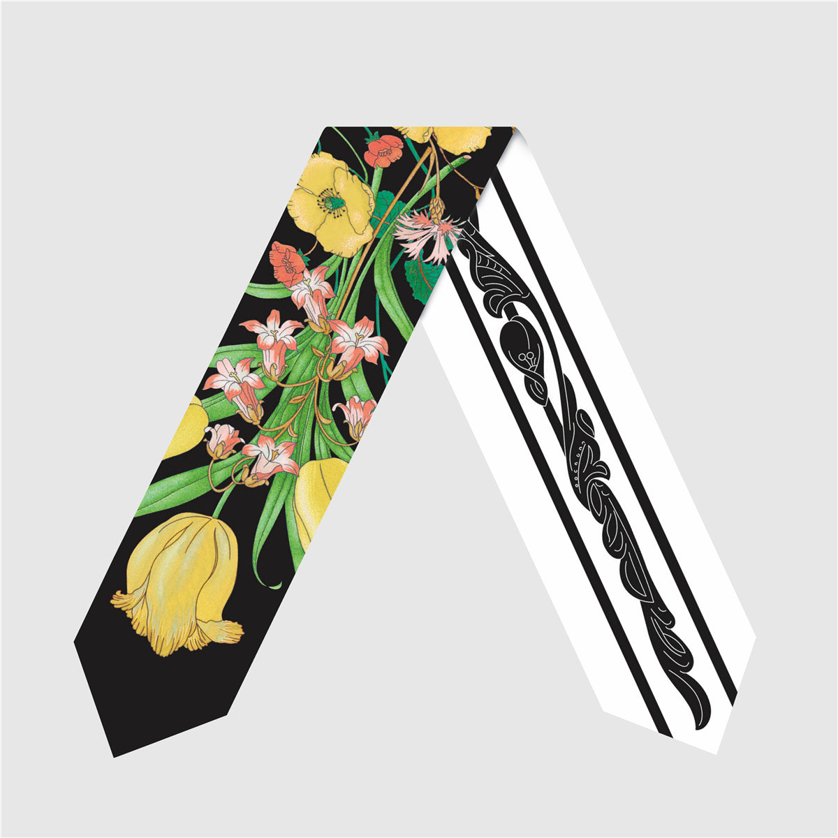 Printed Silk-Feel Skinny Scarf