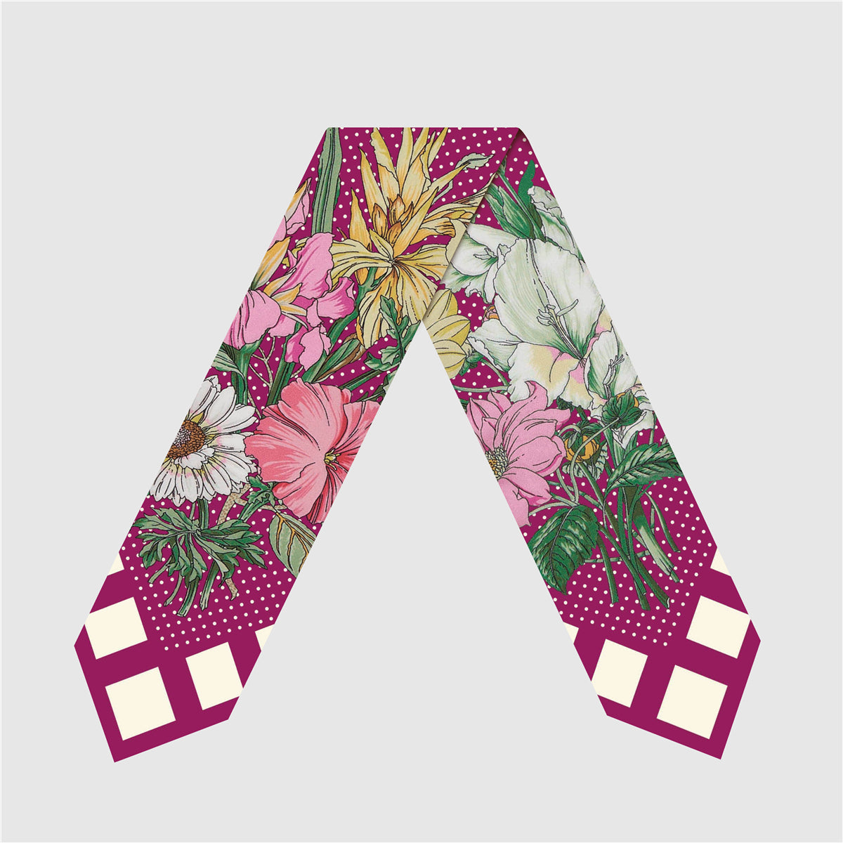 Printed Silk-Feel Skinny Scarf