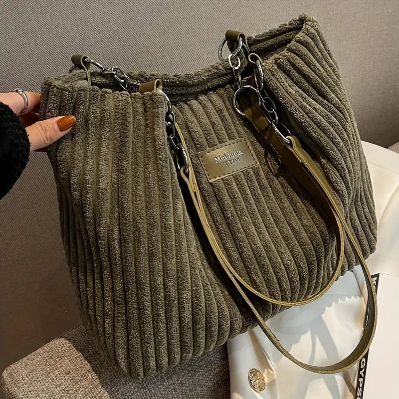 Olivia | Luxury Corduroy Tote Bag