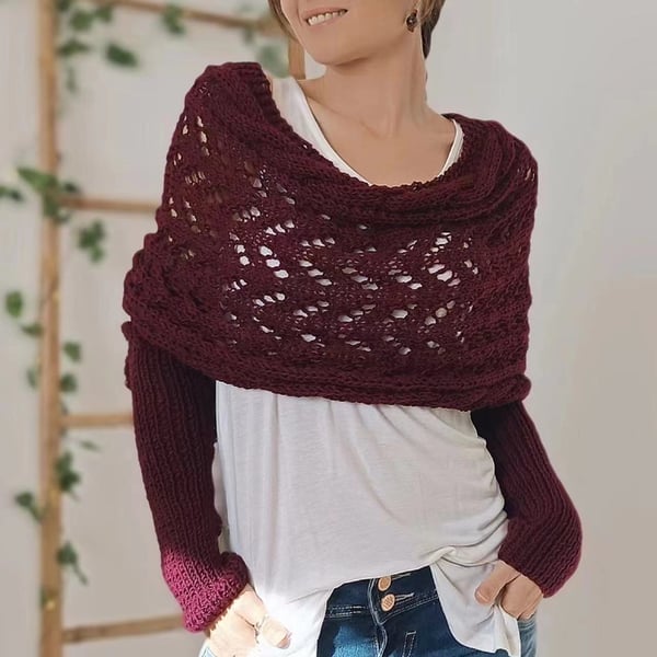 Zenina | Double sleeves shawl scarf