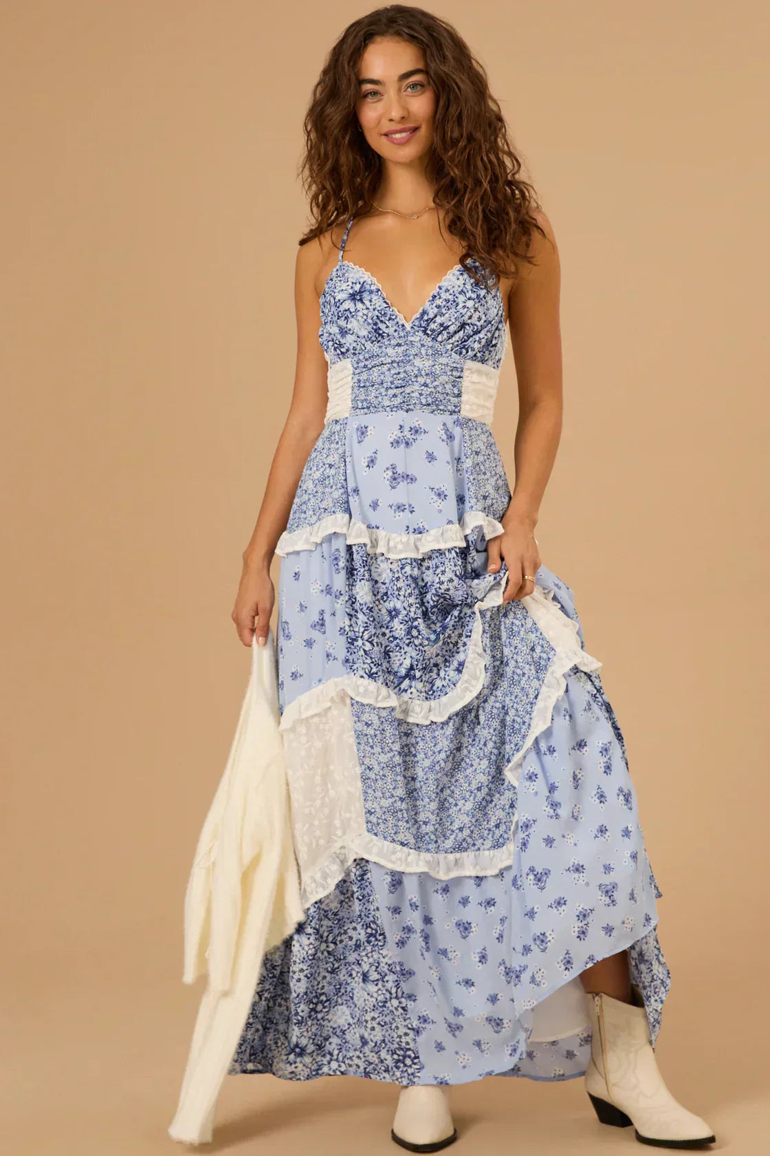Floral Empire-Waist Maxi Dress — women's maxi dress, view 6 by Emyri