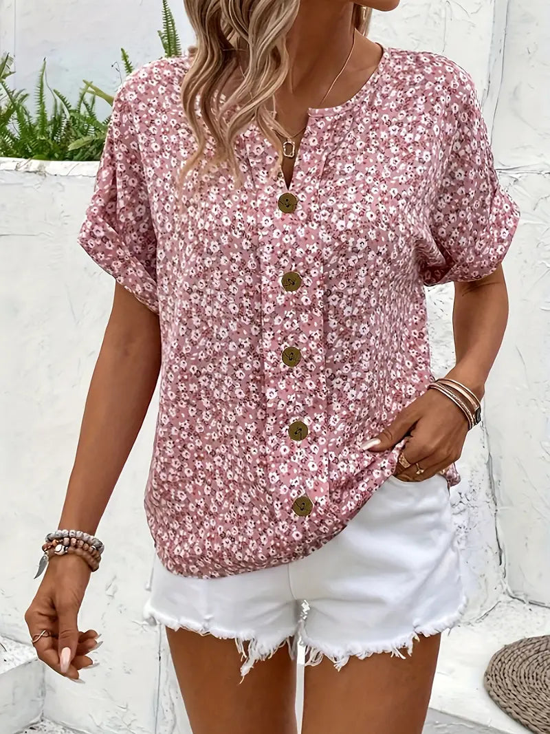 Floral Print Blouse — women's blouse, view 3 by Emyri