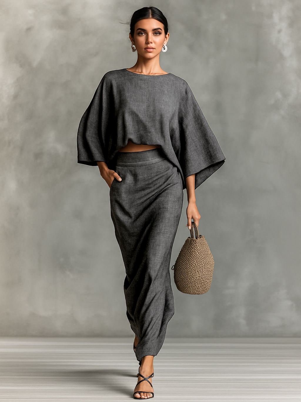 Batwing Top and Skirt Set