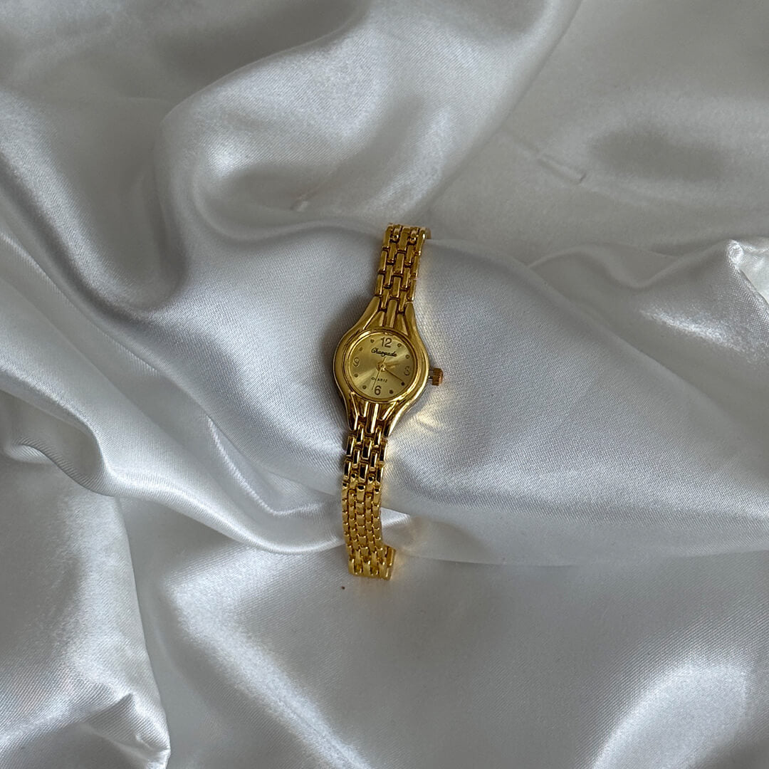 Gold Link Bracelet Watch — women's watch, view 4 by Emyri