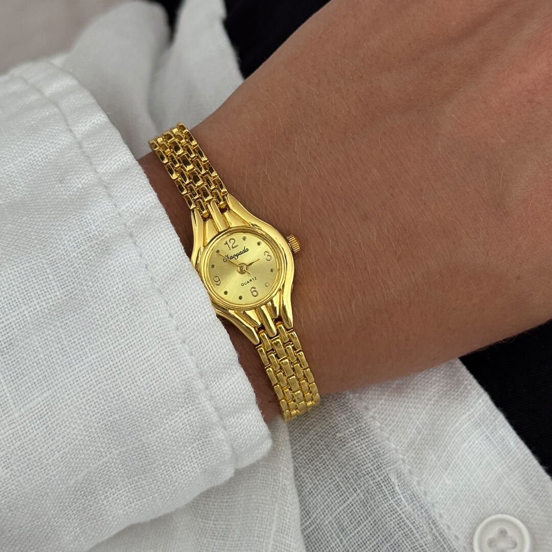 Gold Link Bracelet Watch — women's watch by Emyri