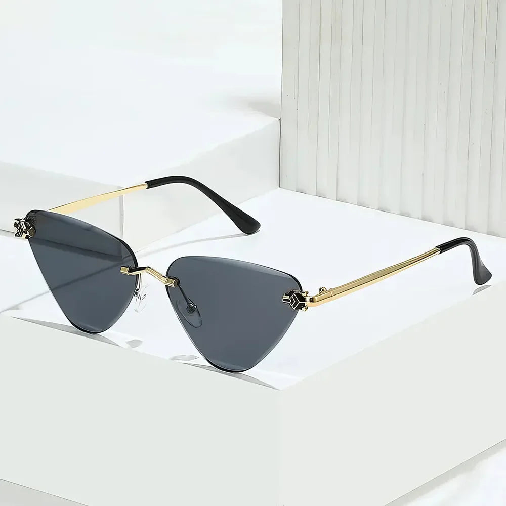 Gold Triangle Sunglasses — women's sunglasses, view 7 by Emyri