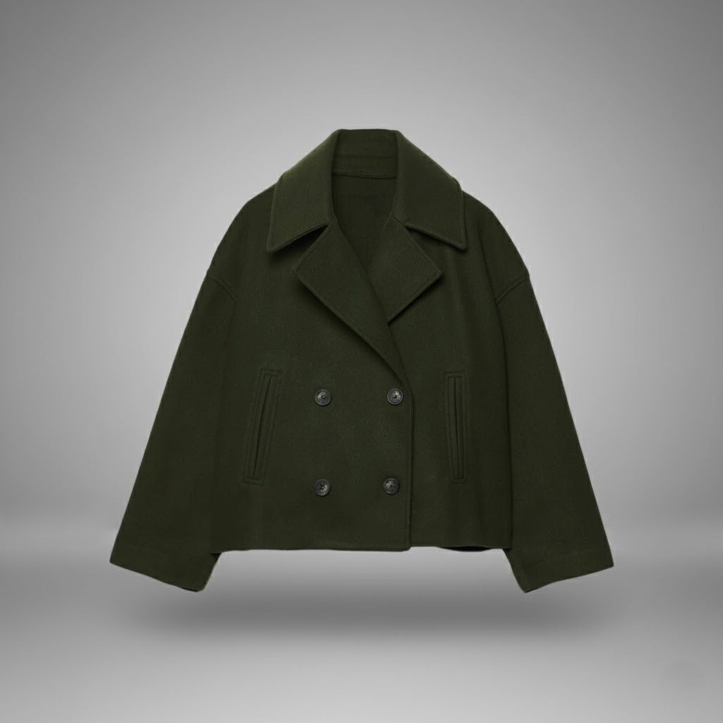 Cropped Double-Breasted Peacoat