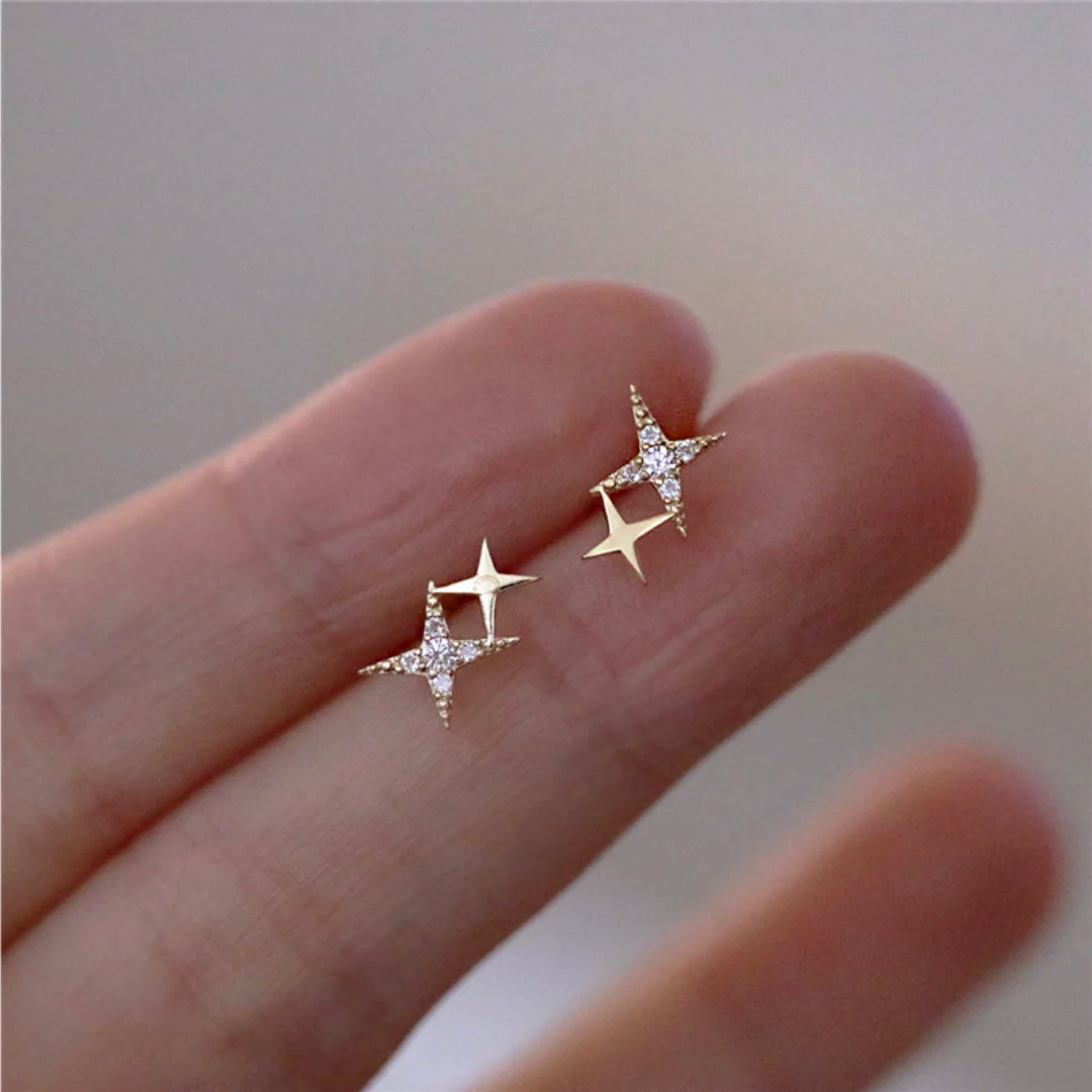 Star Pavé Zirconia Stud Earrings