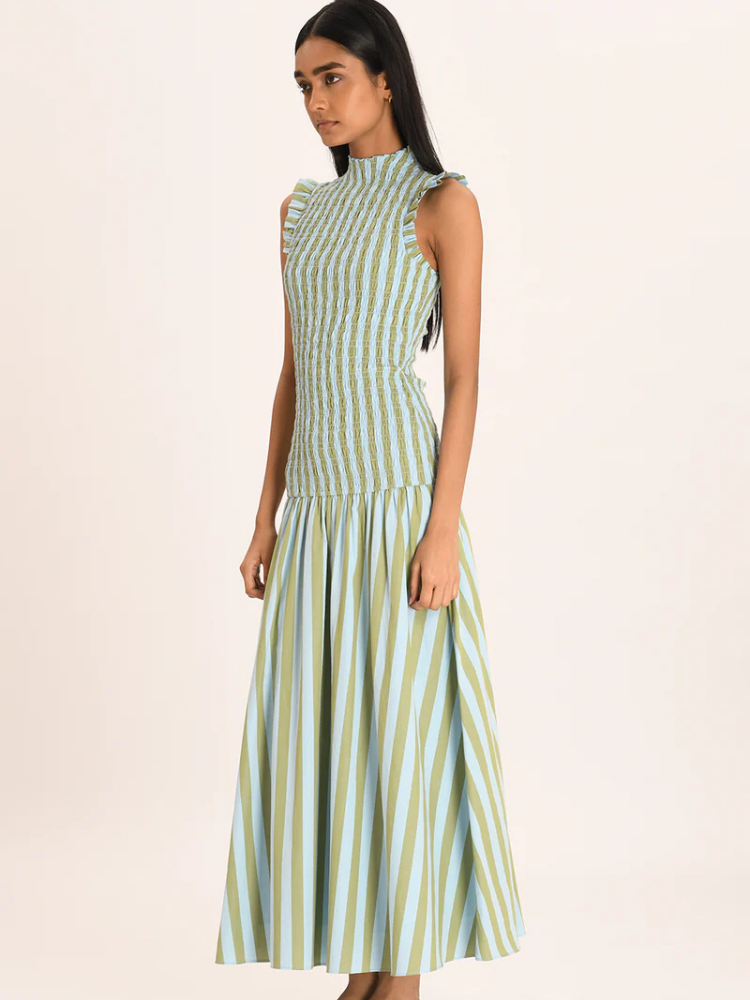 Ring Back Keyhole Midi Dress