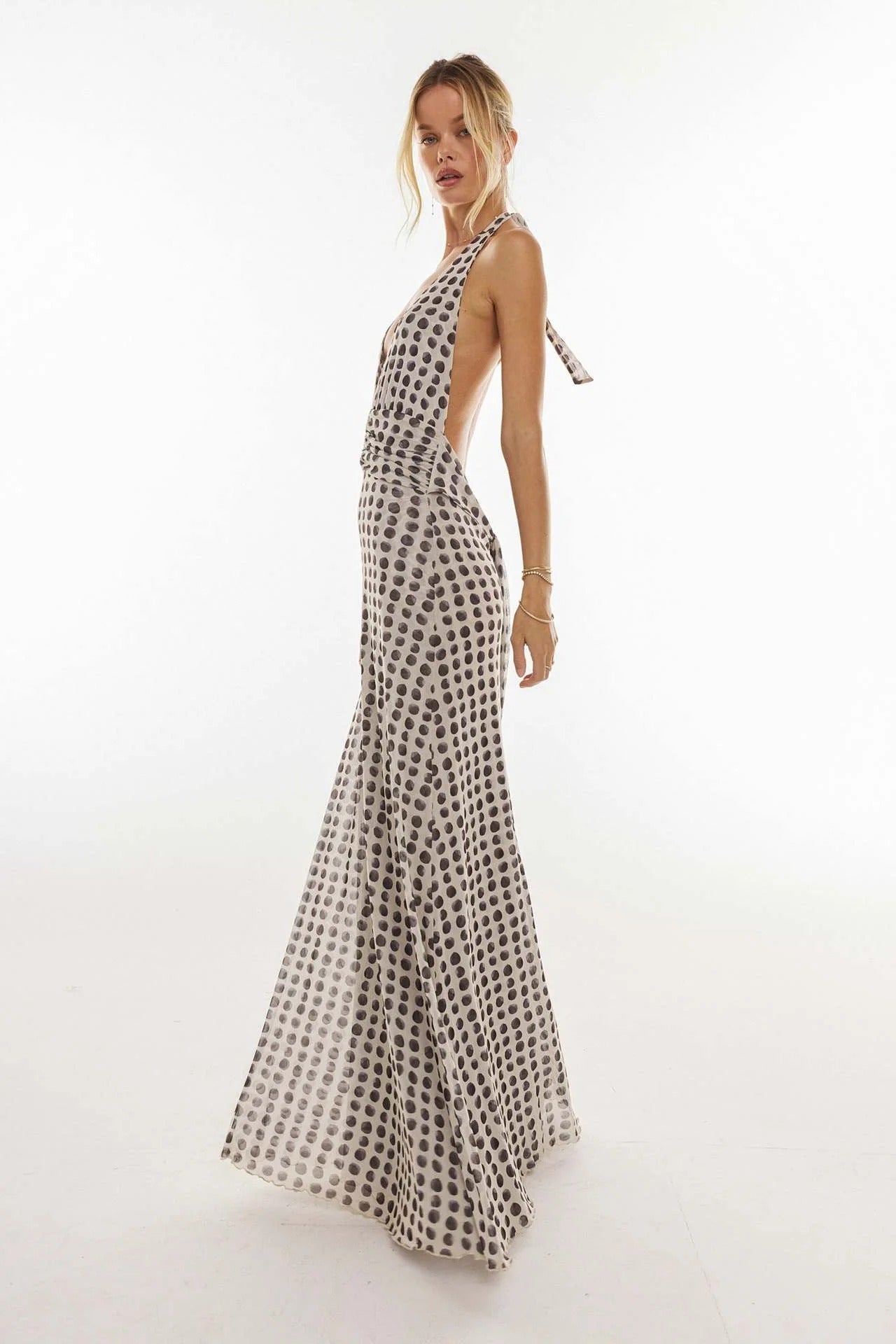 Deep V-Neck Cut-Out Maxi Dress