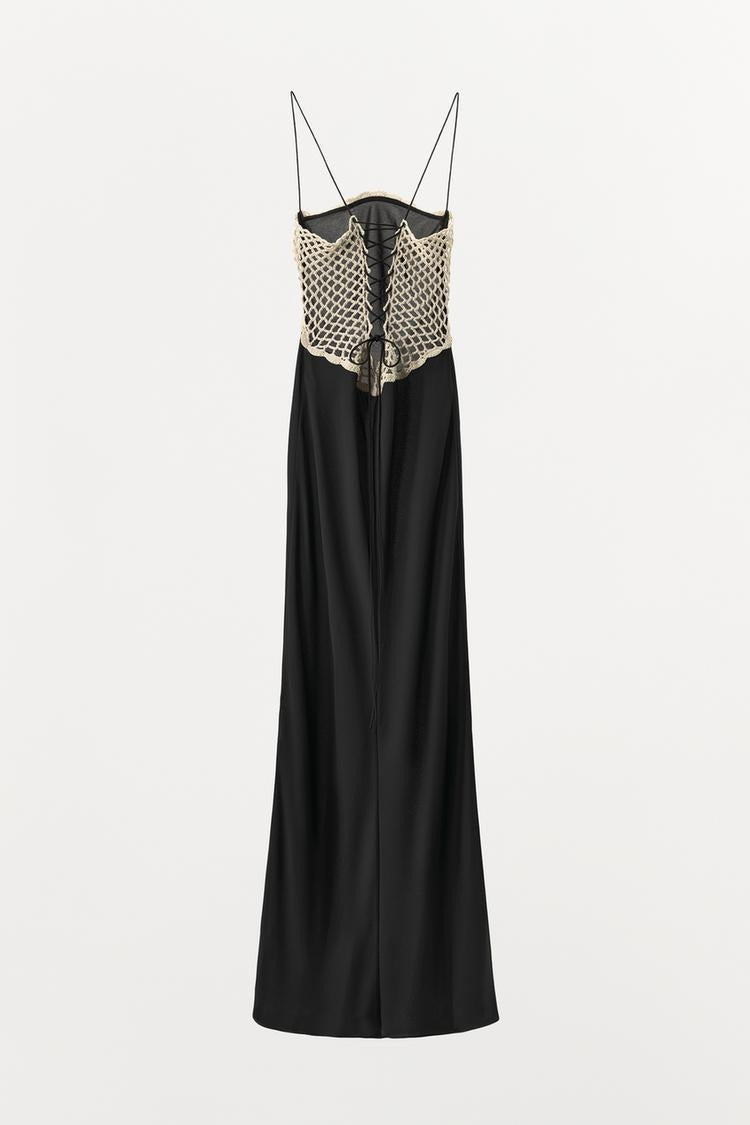 Crochet Layer Open Back Dress