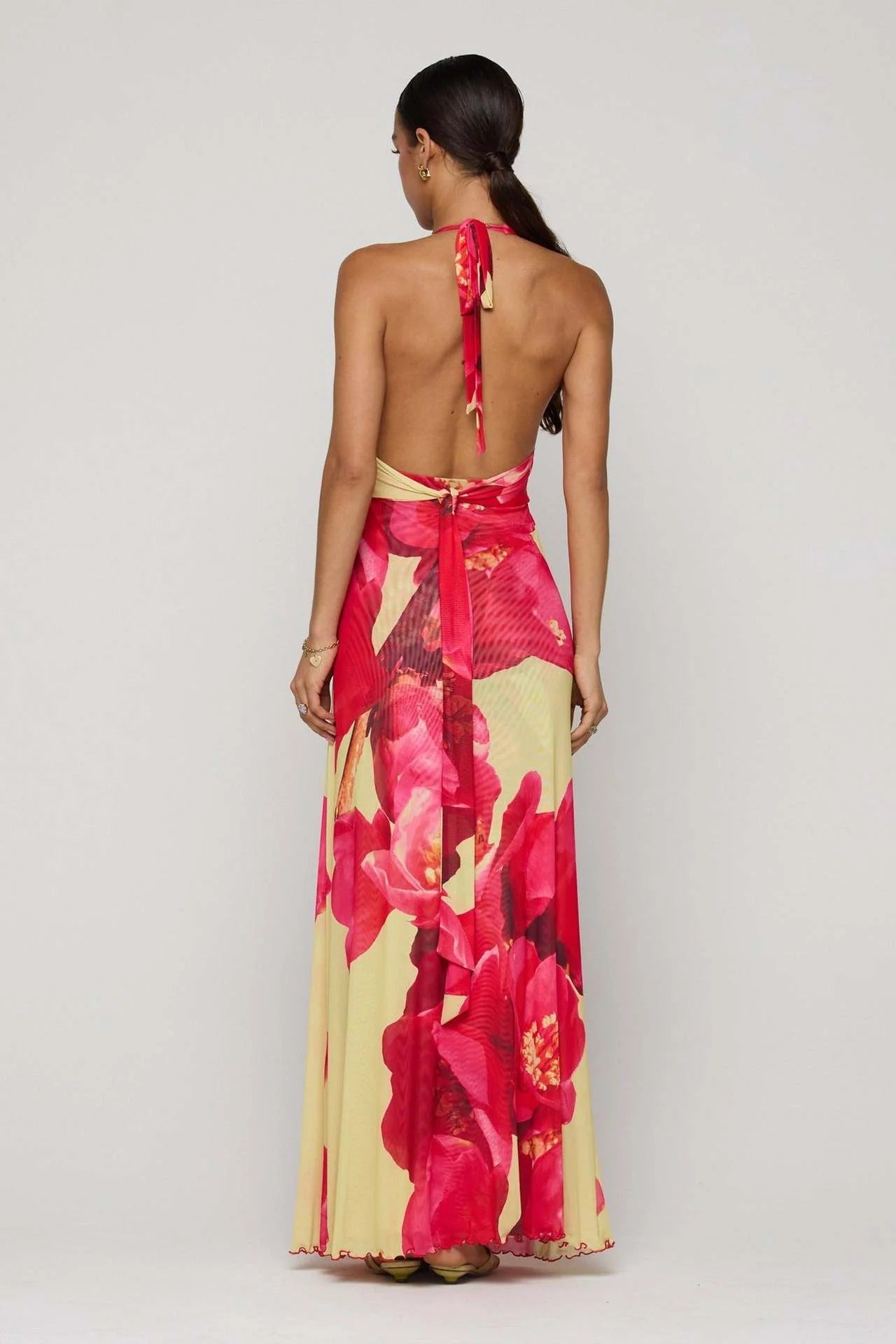 Deep V-Neck Cut-Out Maxi Dress