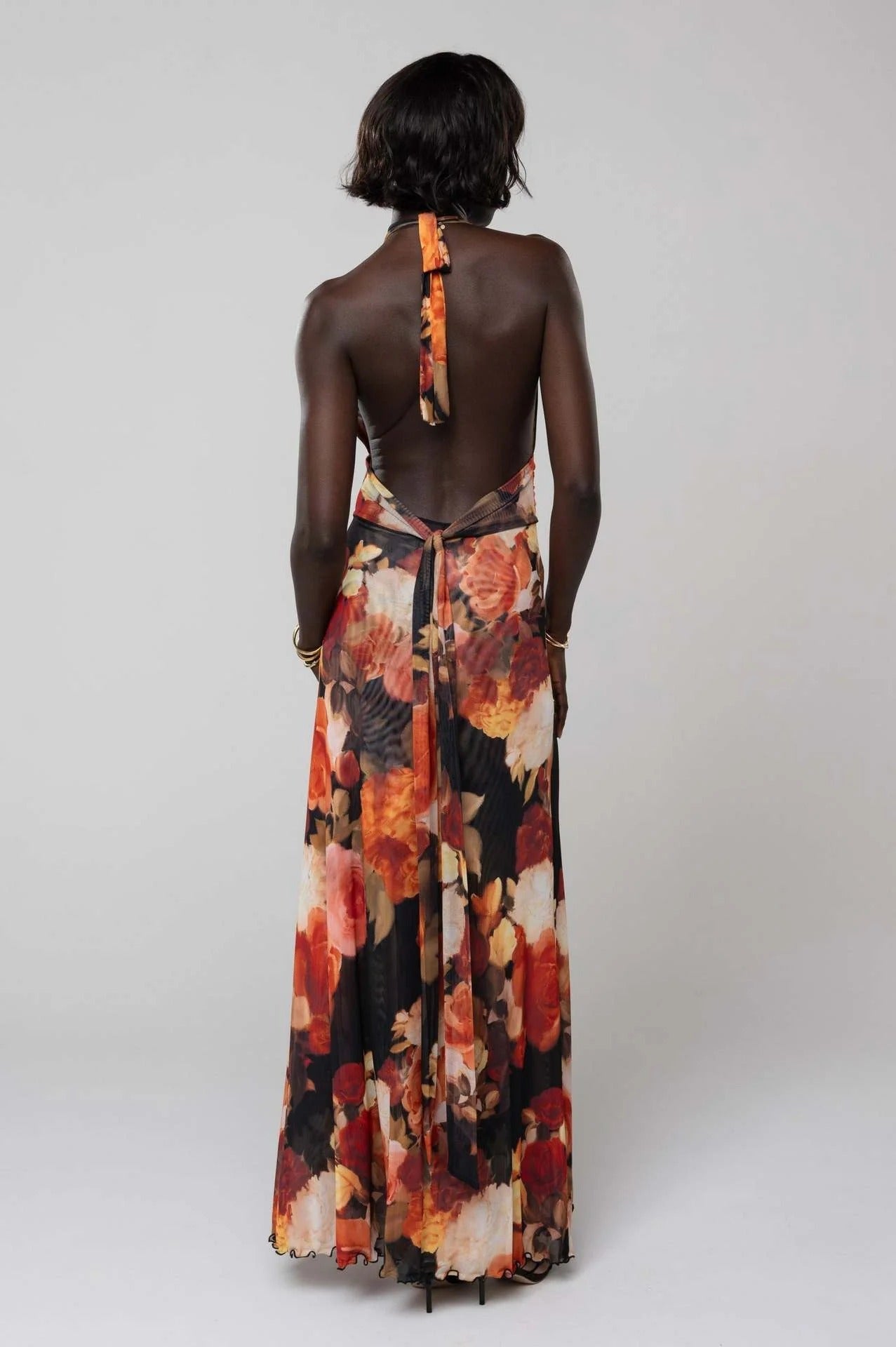 Deep V-Neck Cut-Out Maxi Dress