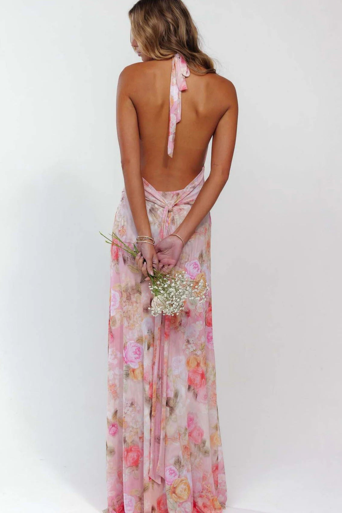 Deep V-Neck Cut-Out Maxi Dress