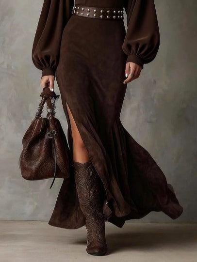 Lantern Sleeve Midi Dress