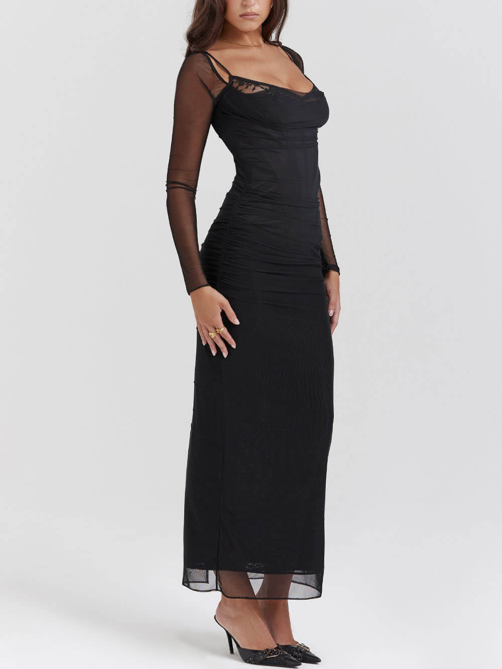 Backless Suspender Maxi Dress