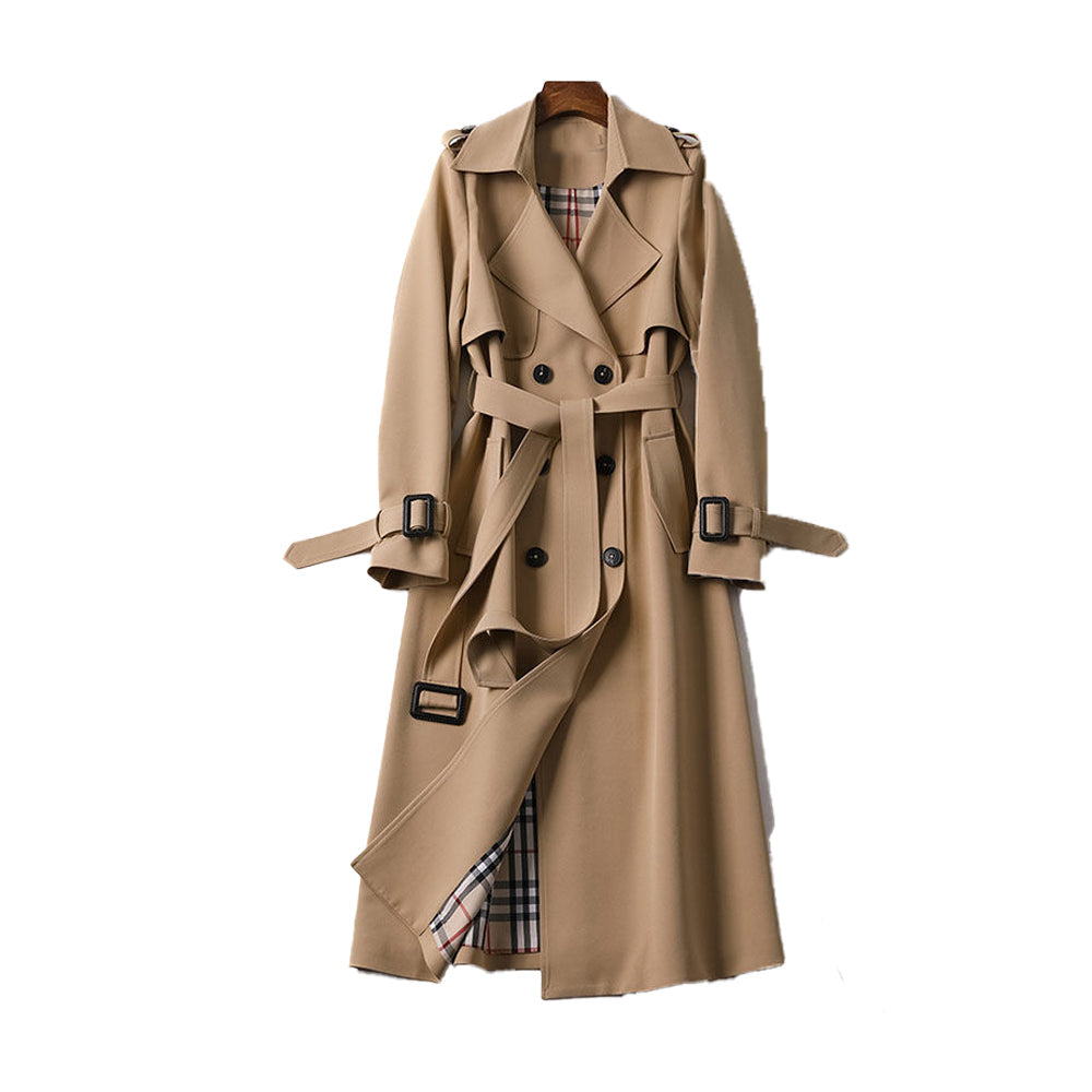 Double-Breasted Belted Trench Coat