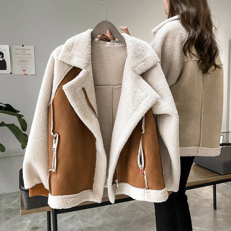Oversized Faux Shearling Aviator Coat