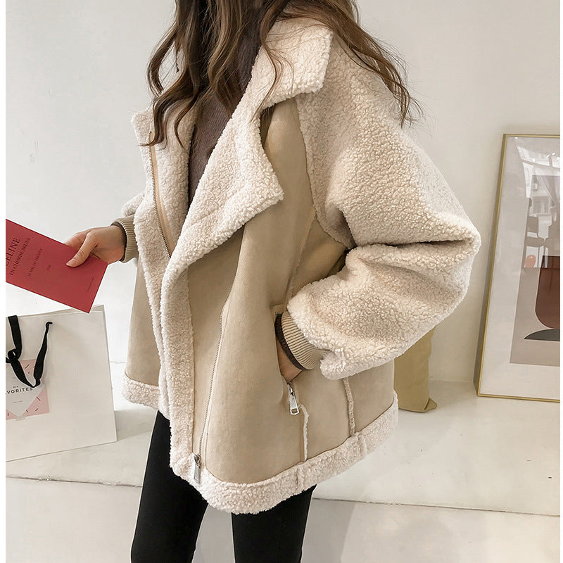 Oversized Faux Shearling Aviator Coat