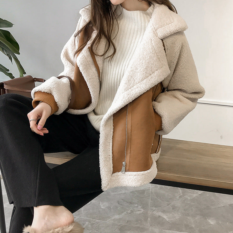 Oversized Faux Shearling Aviator Coat