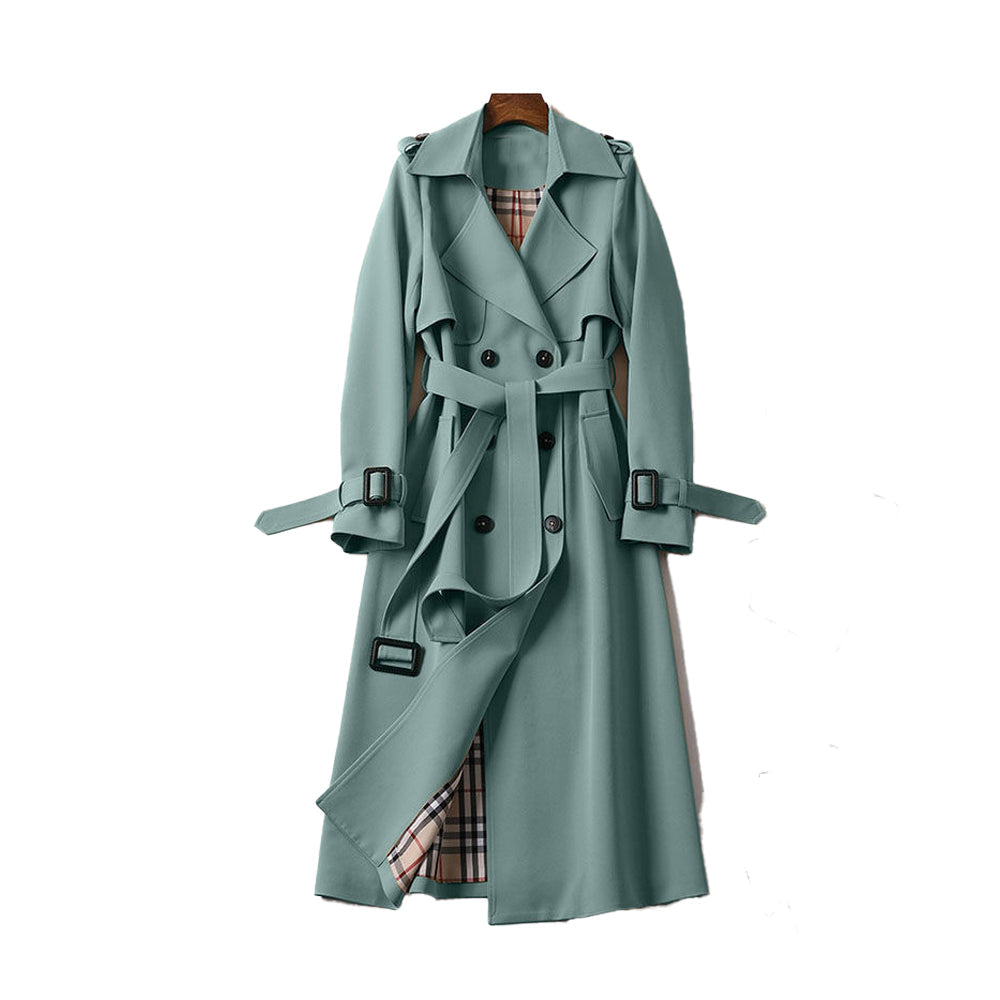 Double-Breasted Belted Trench Coat
