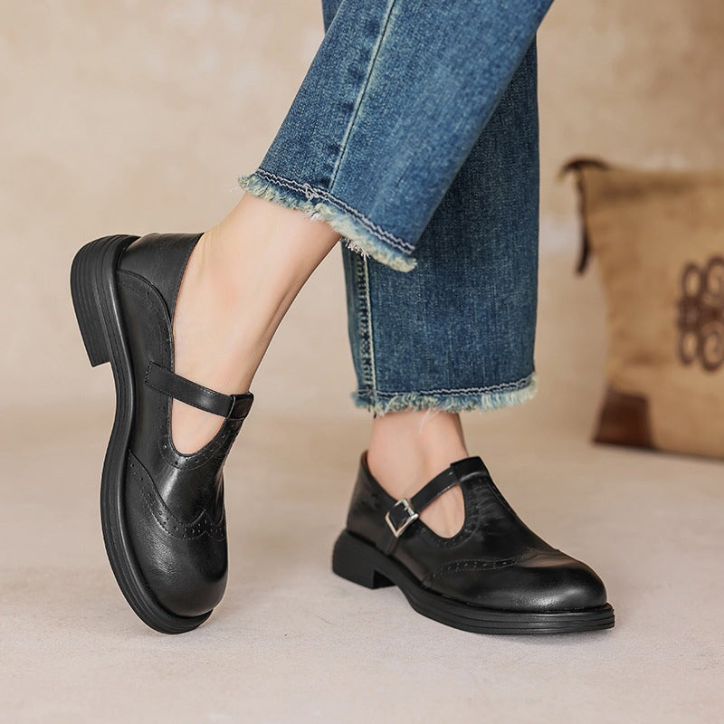Polished Leather Mary Janes