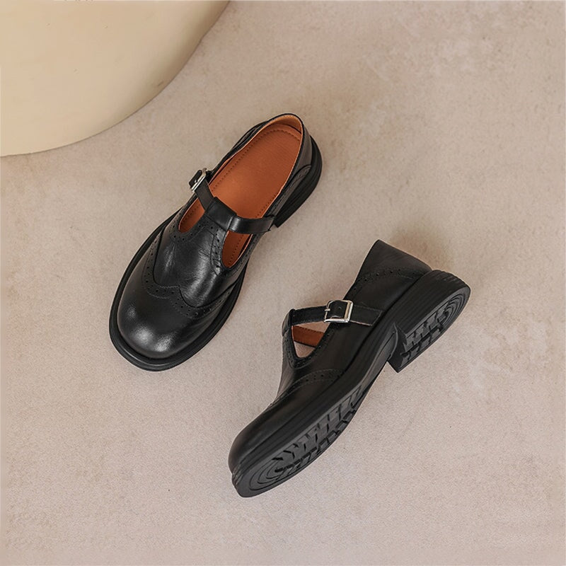 Polished Leather Mary Janes