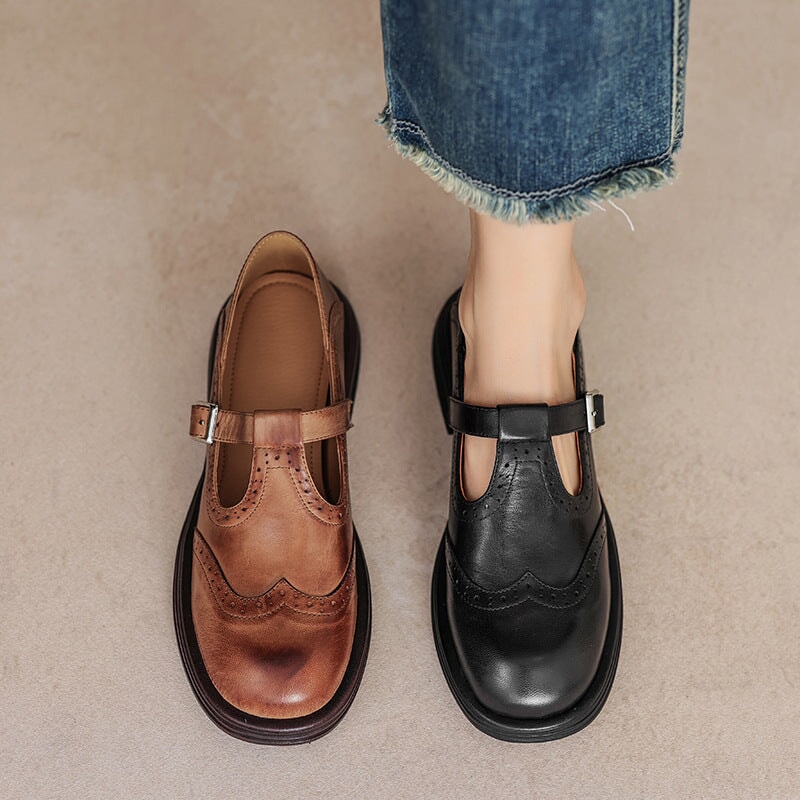 Polished Leather Mary Janes