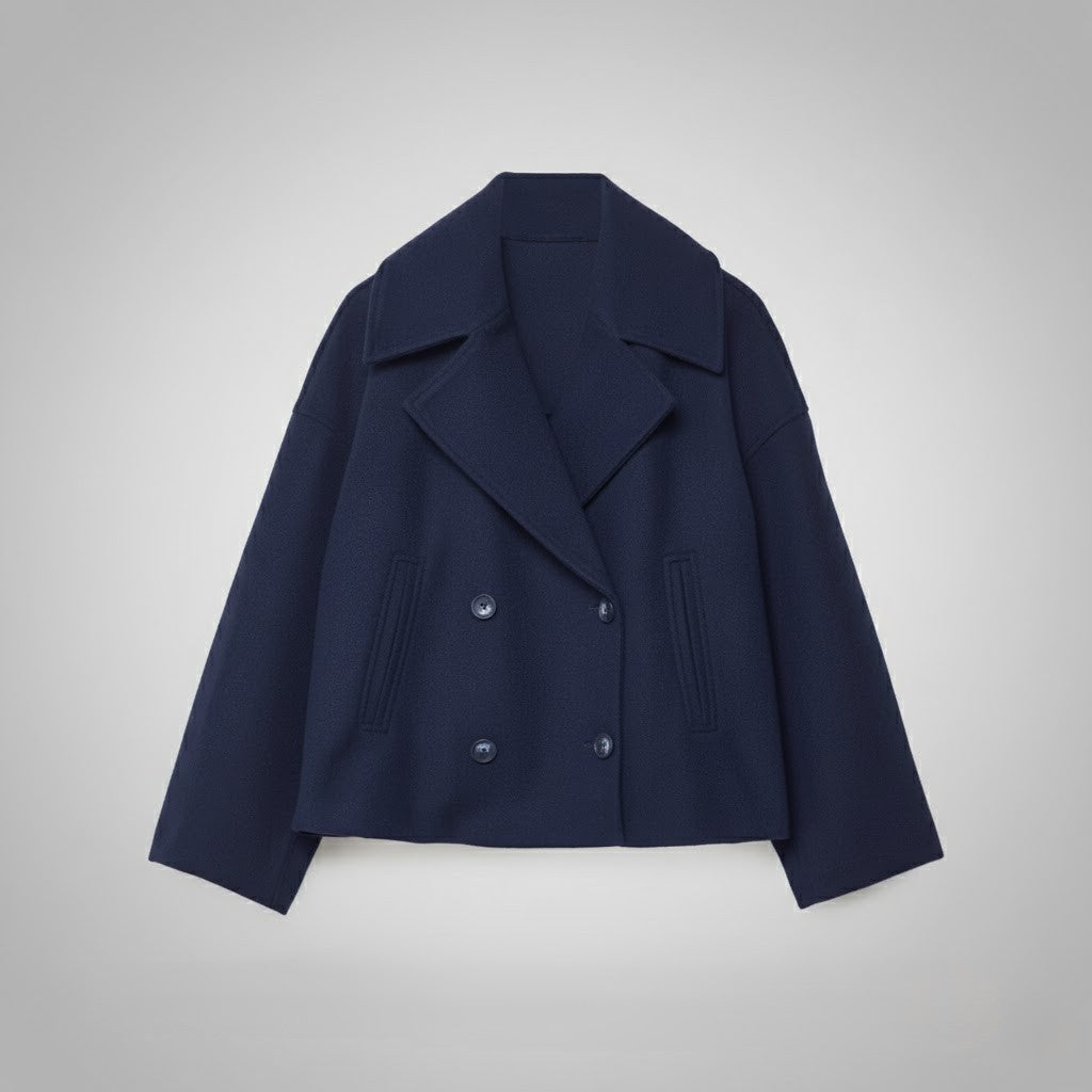 Cropped Double-Breasted Peacoat