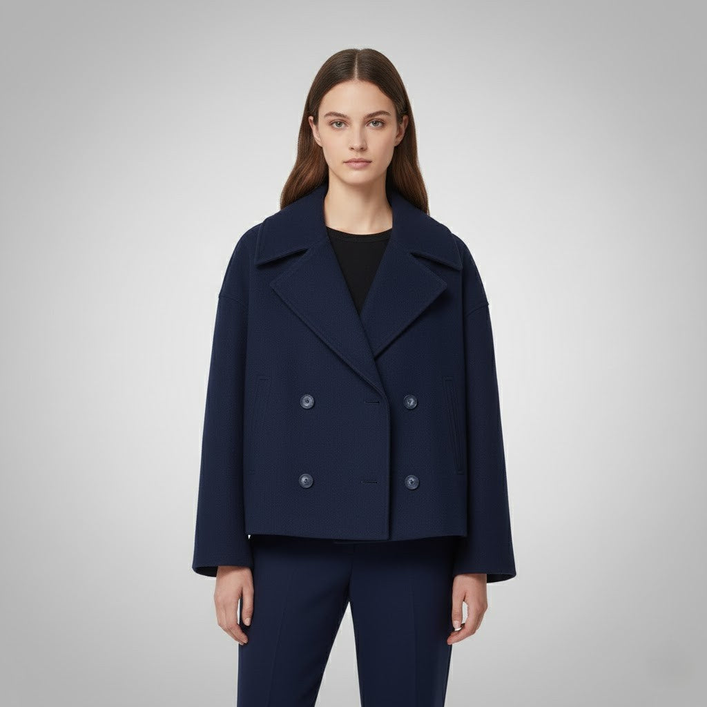 Cropped Double-Breasted Peacoat