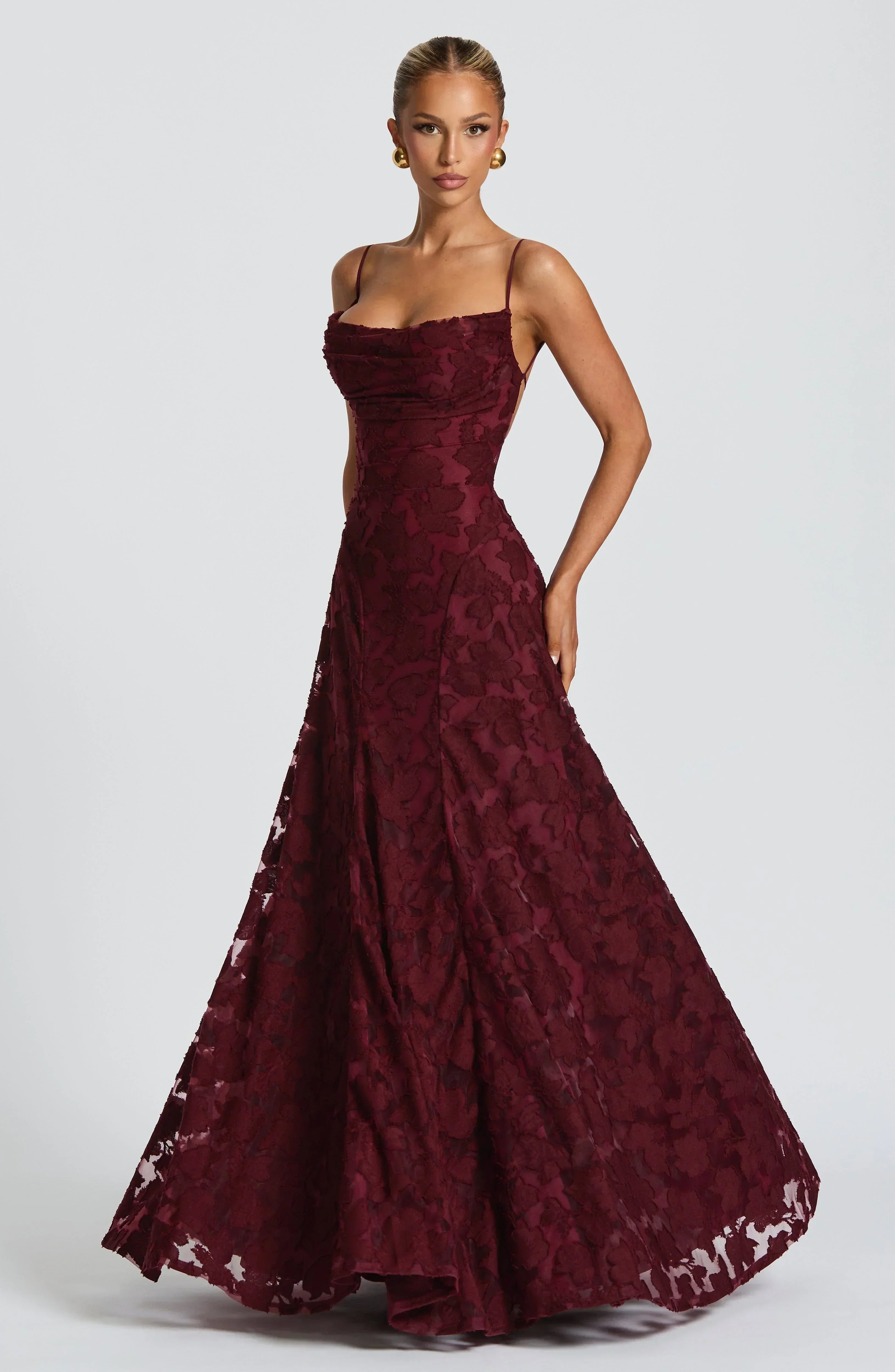 Open Back Lace Maxi Dress — women's maxi dress, view 12 by Emyri