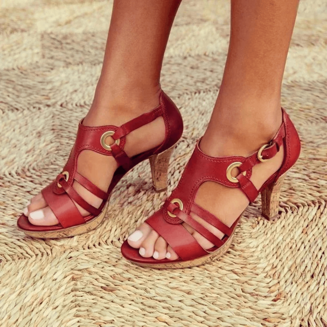Gold Ring Strappy Heels
