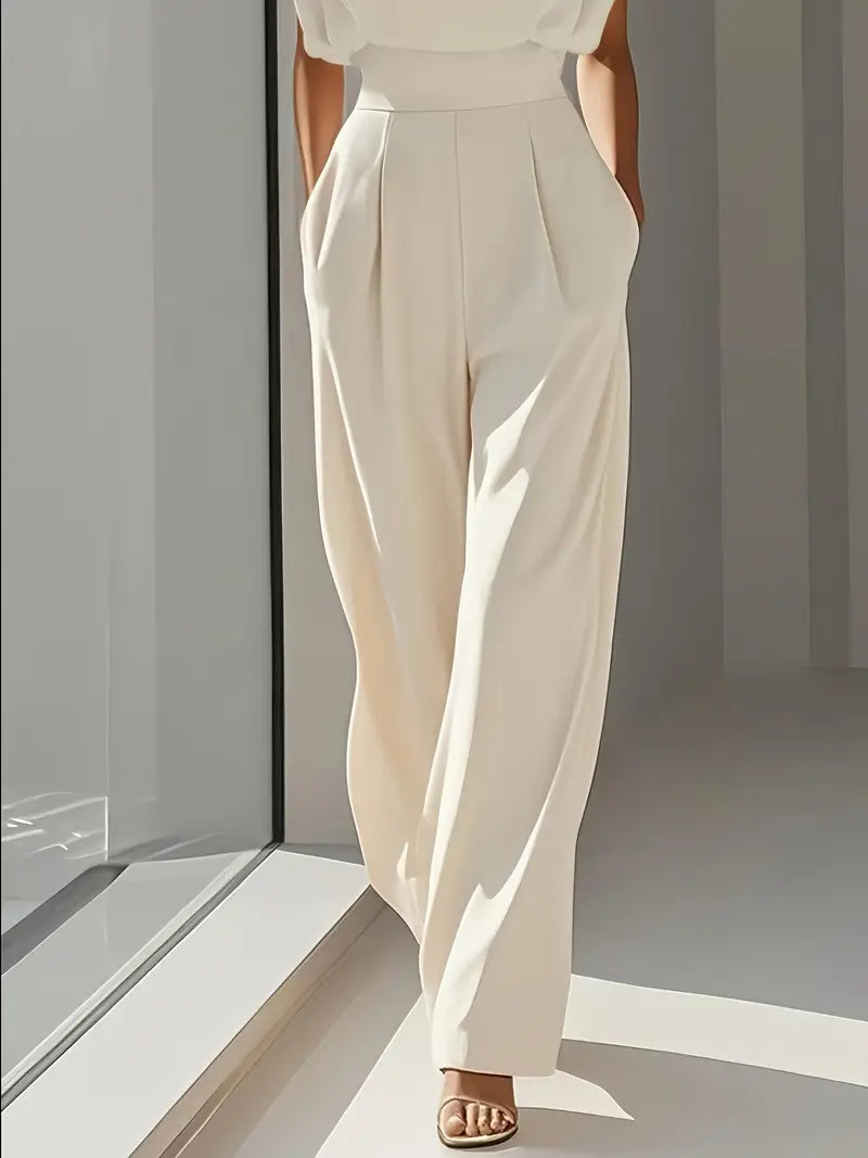 Sleeveless Wide Leg Jumpsuit — women's jumpsuit, view 3 by Emyri