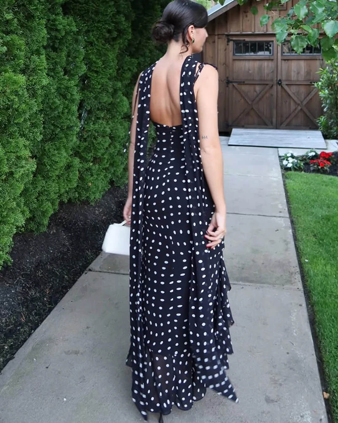 Polka Dot Bustier Maxi Dress