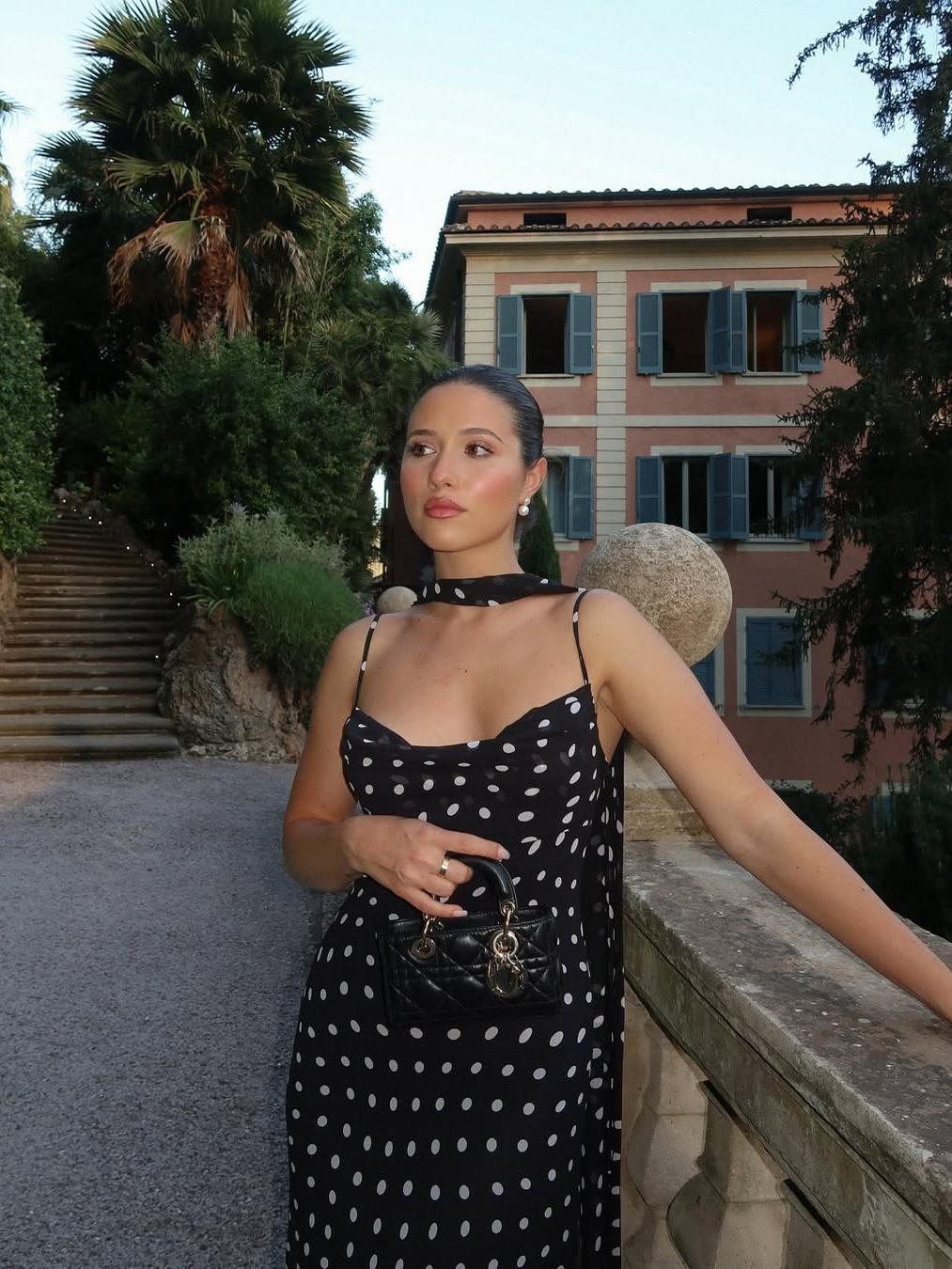 Polka Dot Bustier Maxi Dress