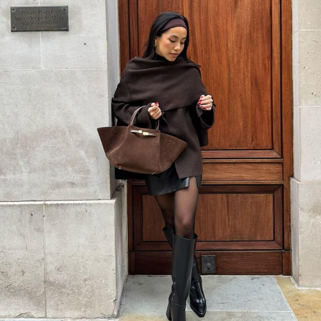 Structured Suede Tote Bag