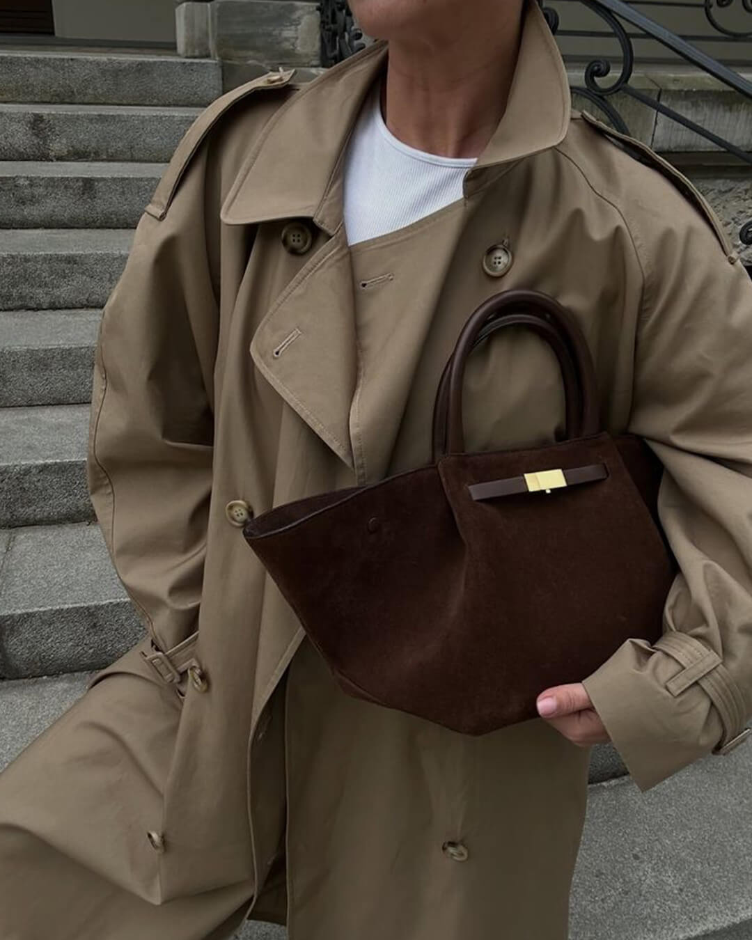 Structured Suede Tote Bag
