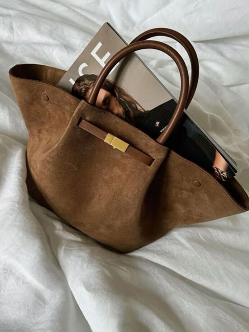 Structured Suede Tote Bag