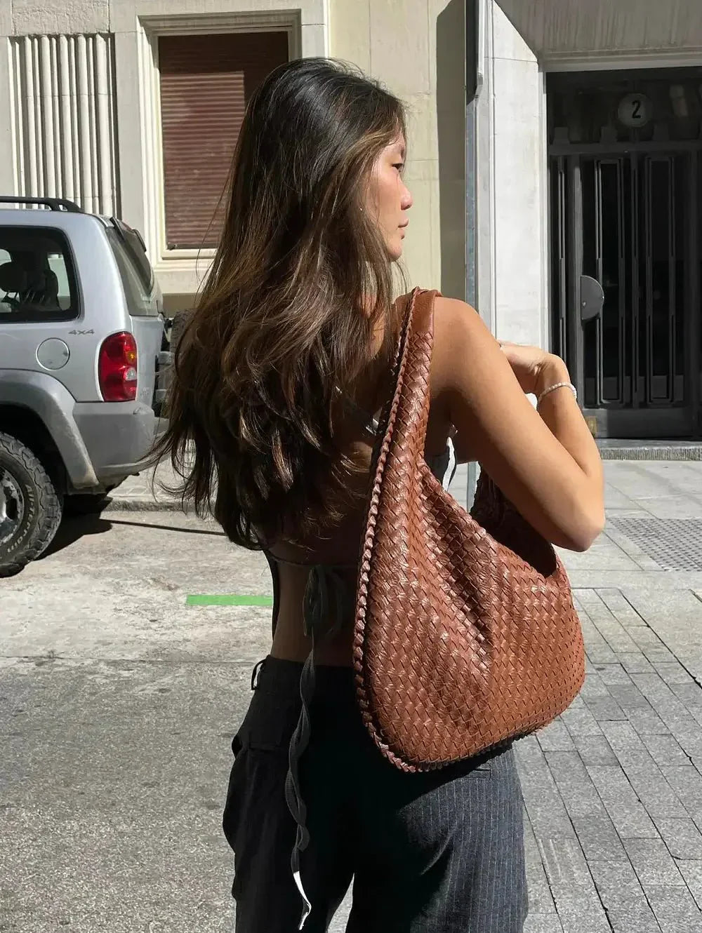 Oversized Woven Tote Bag