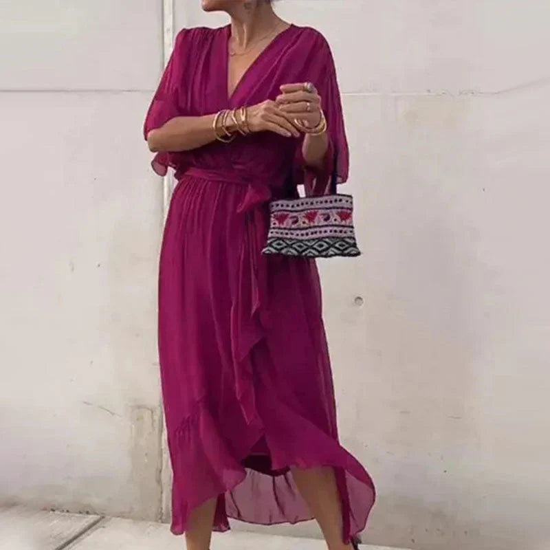 V-Neck Tailored Dress