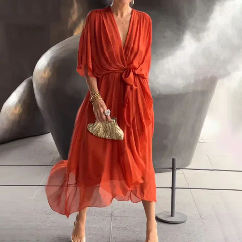 V-Neck Tailored Dress